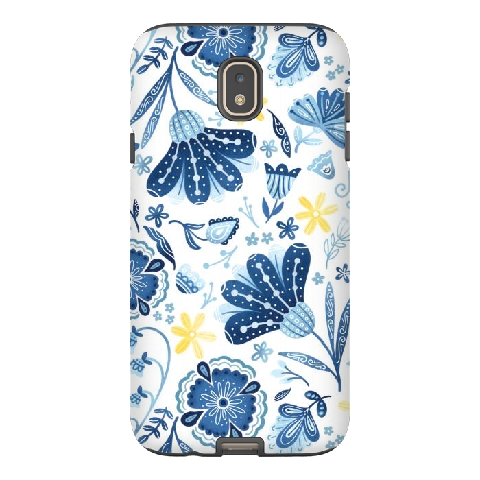 Galaxy J7 StrongFit Intricate Blue Floral by Noonday Design