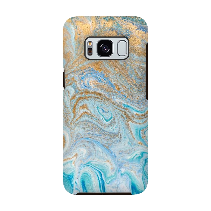 Galaxy S8 StrongFit Blue Marbling Artwork by ArtsCase