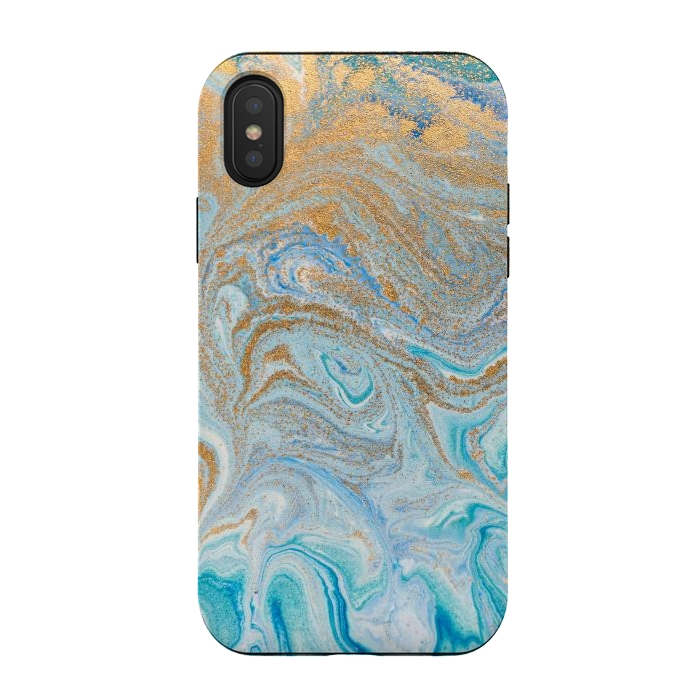 iPhone Xs / X StrongFit Blue Marbling Artwork by ArtsCase