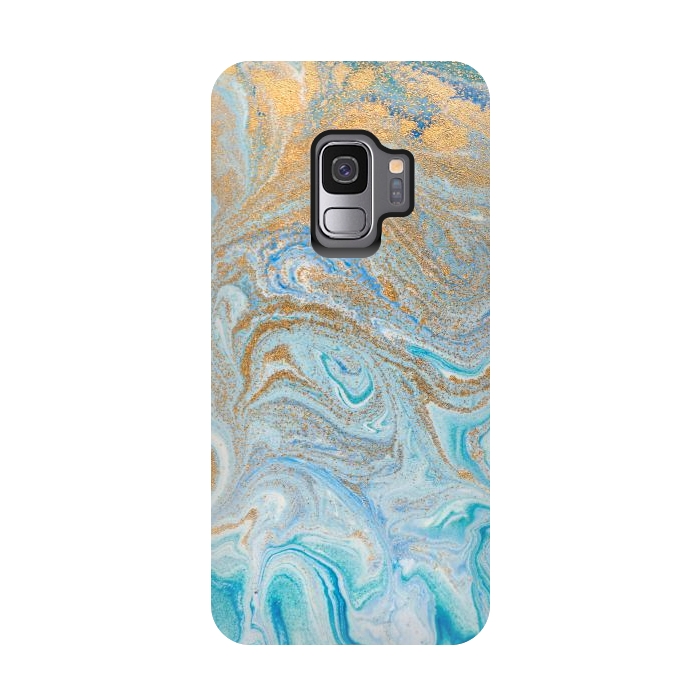 Galaxy S9 StrongFit Blue Marbling Artwork by ArtsCase