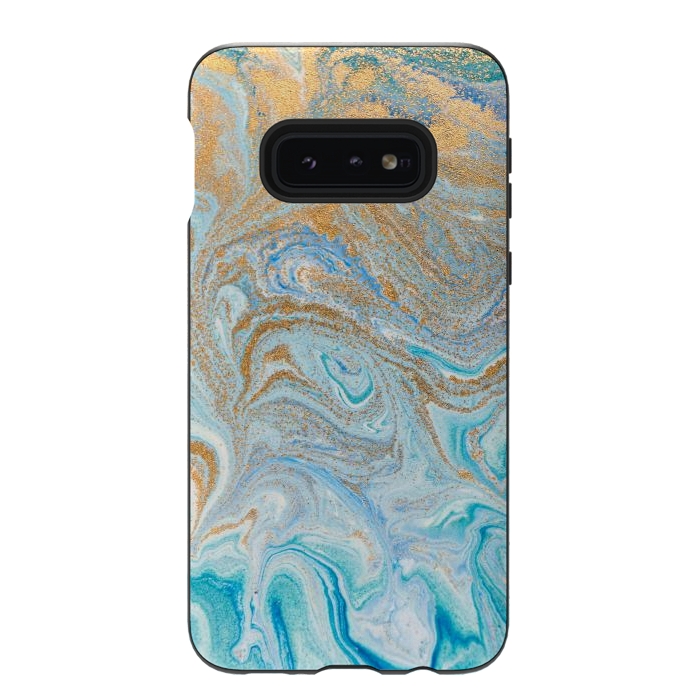 Galaxy S10e StrongFit Blue Marbling Artwork by ArtsCase