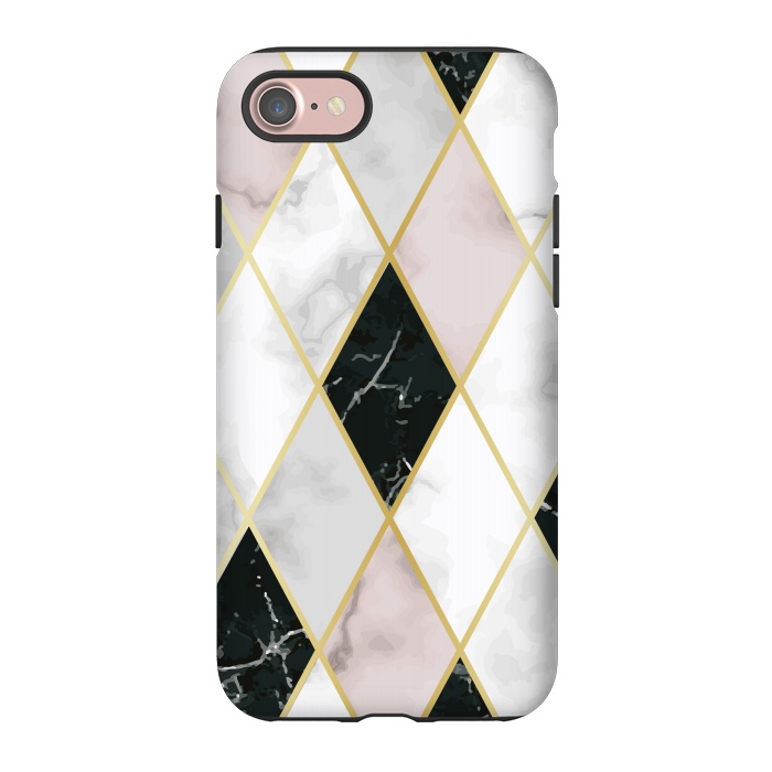 iPhone 7 StrongFit Golden Geometric Diagonal Lines by ArtsCase