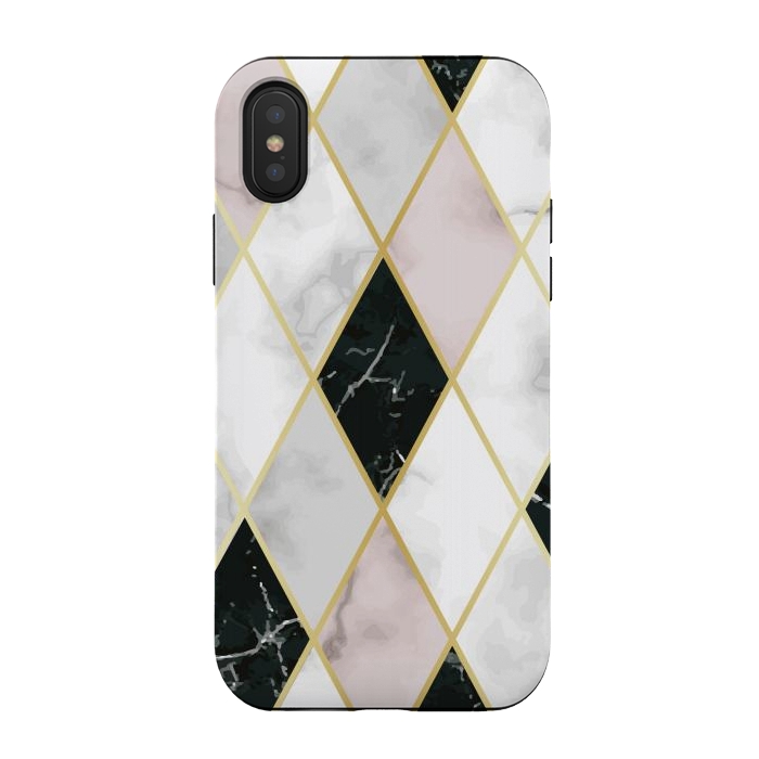 iPhone Xs / X StrongFit Golden Geometric Diagonal Lines by ArtsCase