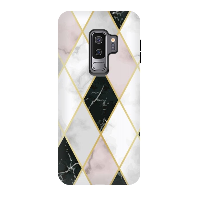 Galaxy S9 plus StrongFit Golden Geometric Diagonal Lines by ArtsCase