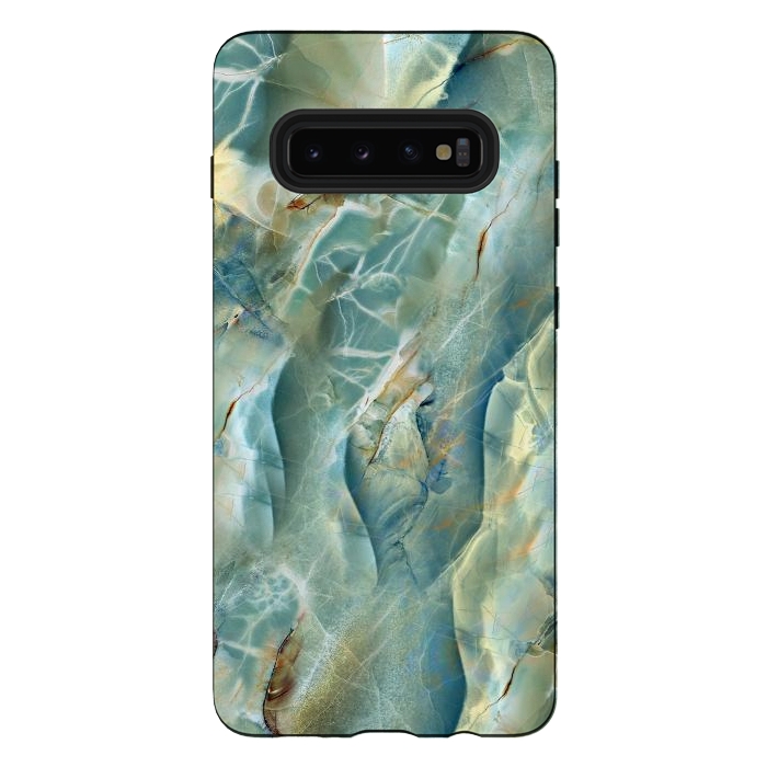 Galaxy S10 plus StrongFit Green Marble Design by ArtsCase