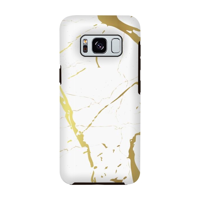 Galaxy S8 StrongFit Marble Design With Gold Lines by ArtsCase