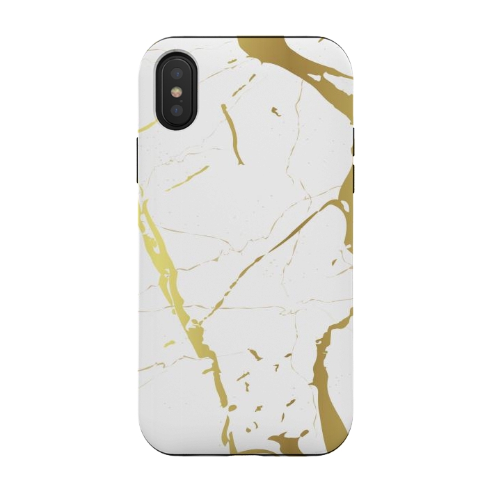 iPhone Xs / X StrongFit Marble Design With Gold Lines by ArtsCase
