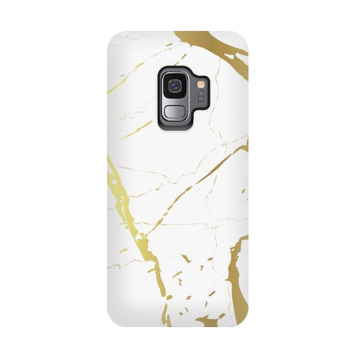 Galaxy S9 StrongFit Marble Design With Gold Lines by ArtsCase