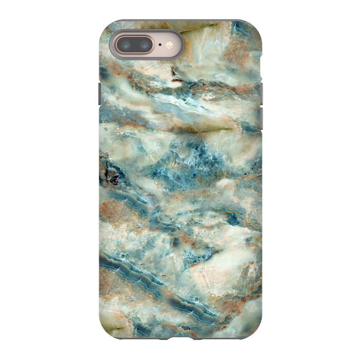 iPhone 7 plus StrongFit Marble Surface Green with Blue and Gold Design by ArtsCase