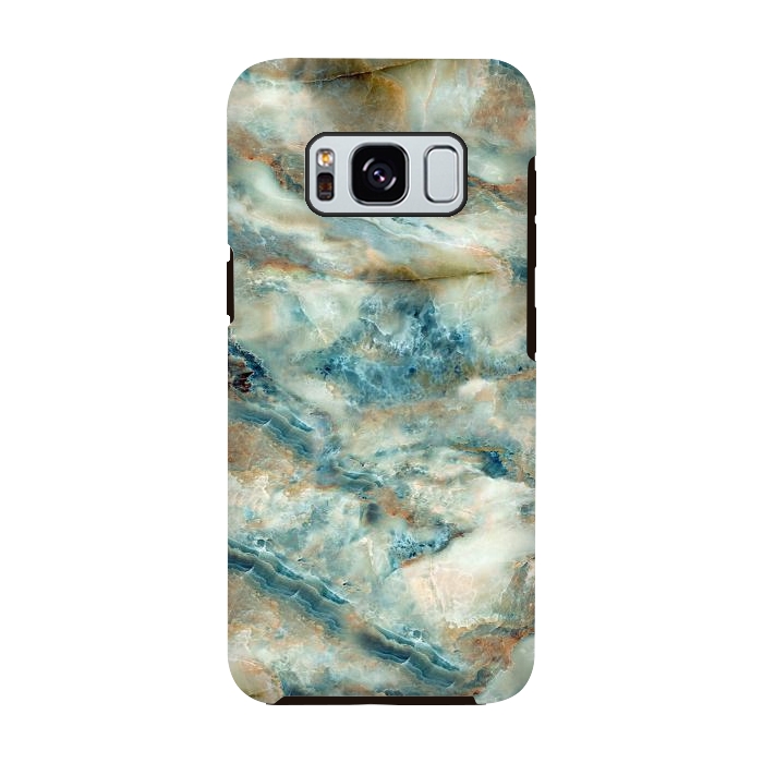 Galaxy S8 StrongFit Marble Surface Green with Blue and Gold Design by ArtsCase