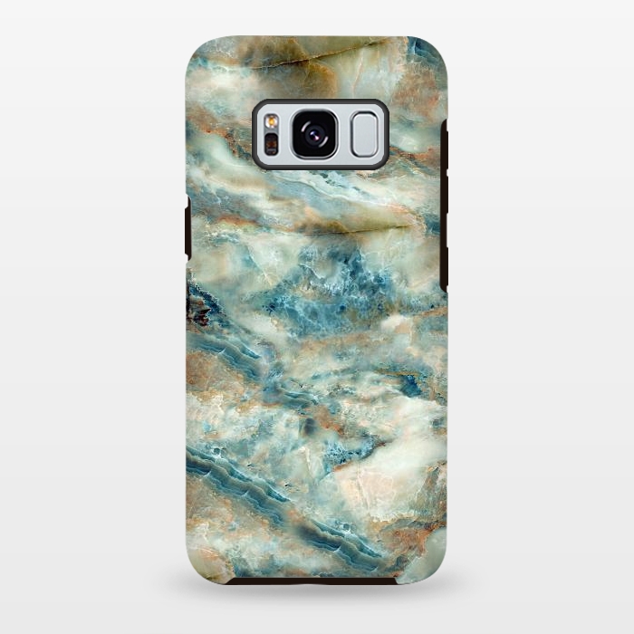 Galaxy S8 plus StrongFit Marble Surface Green with Blue and Gold Design by ArtsCase