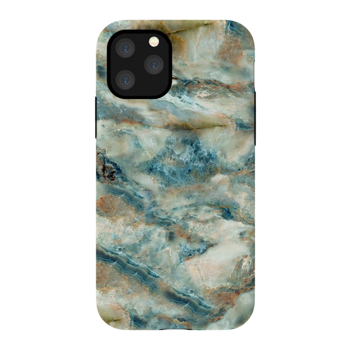 iPhone 11 Pro StrongFit Marble Surface Green with Blue and Gold Design by ArtsCase