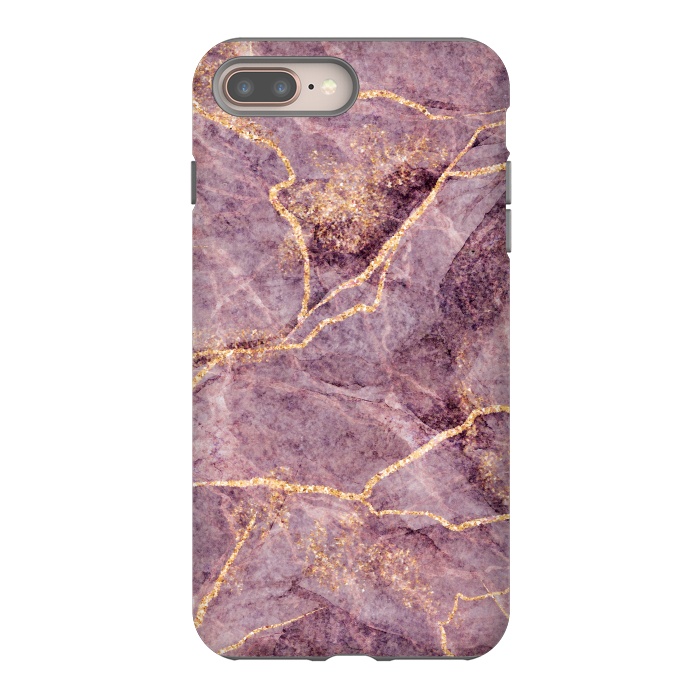 iPhone 7 plus StrongFit Pink Marble with Gold fake Glitter by ArtsCase