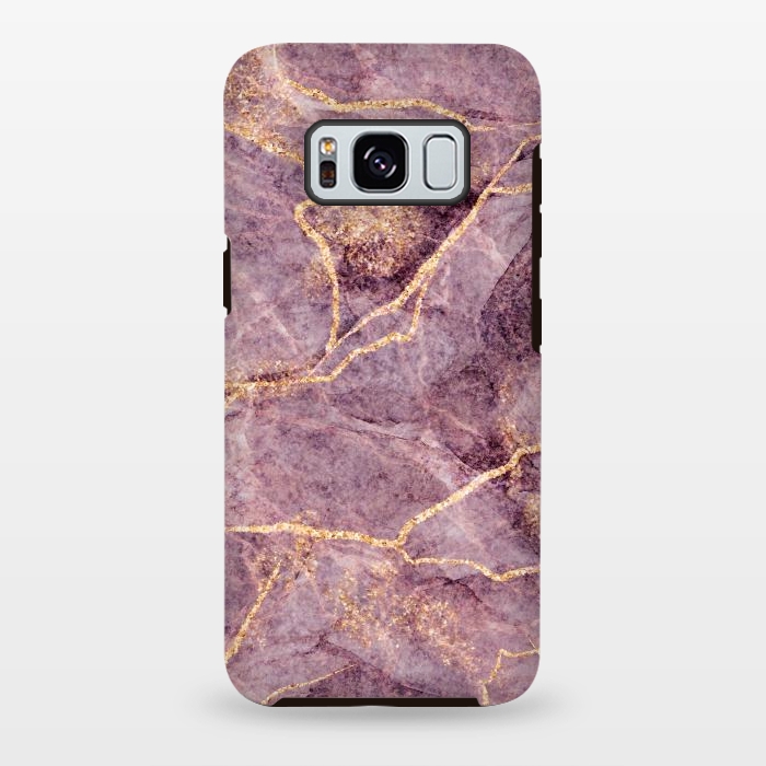 Galaxy S8 plus StrongFit Pink Marble with Gold fake Glitter by ArtsCase