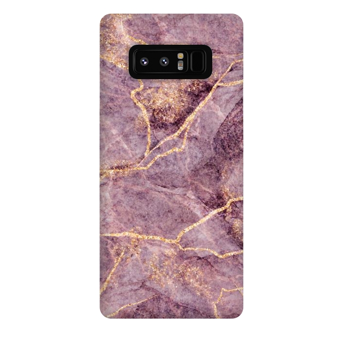 Galaxy Note 8 StrongFit Pink Marble with Gold fake Glitter by ArtsCase