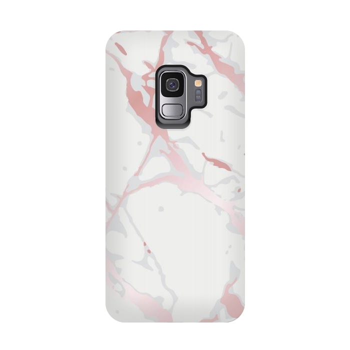 Galaxy S9 StrongFit Pink Rose Marble Design by ArtsCase
