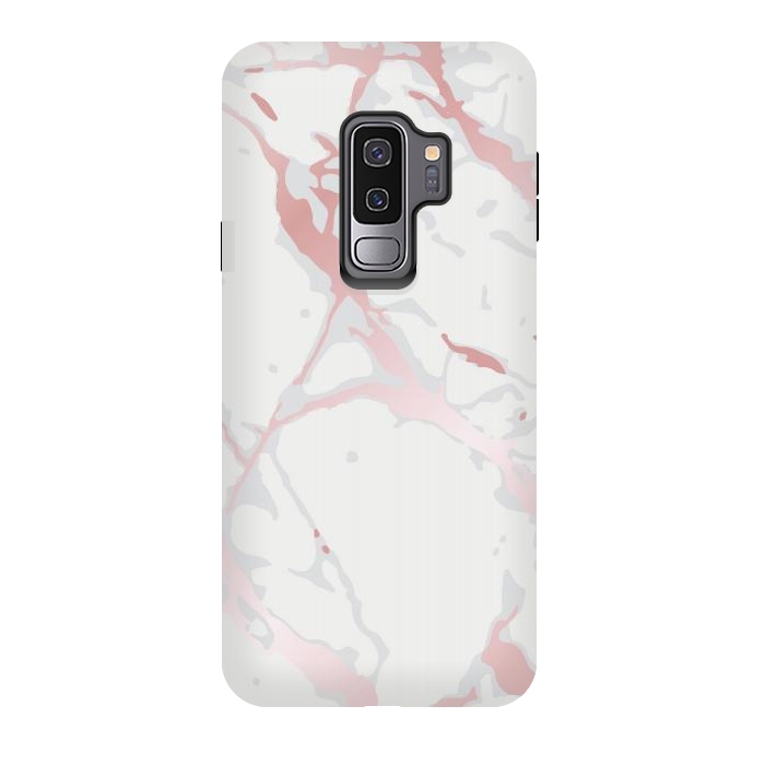 Galaxy S9 plus StrongFit Pink Rose Marble Design by ArtsCase