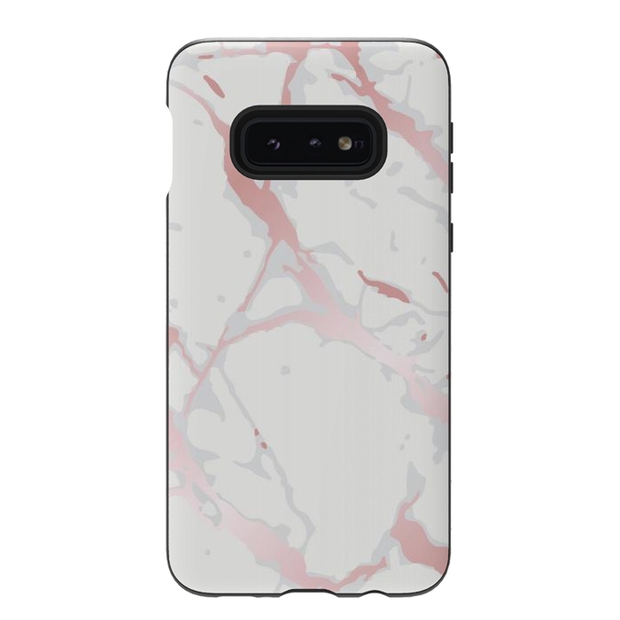Galaxy S10e StrongFit Pink Rose Marble Design by ArtsCase