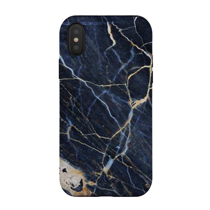 iPhone Xs / X StrongFit Structure Marble of Dark Gray Blue by ArtsCase