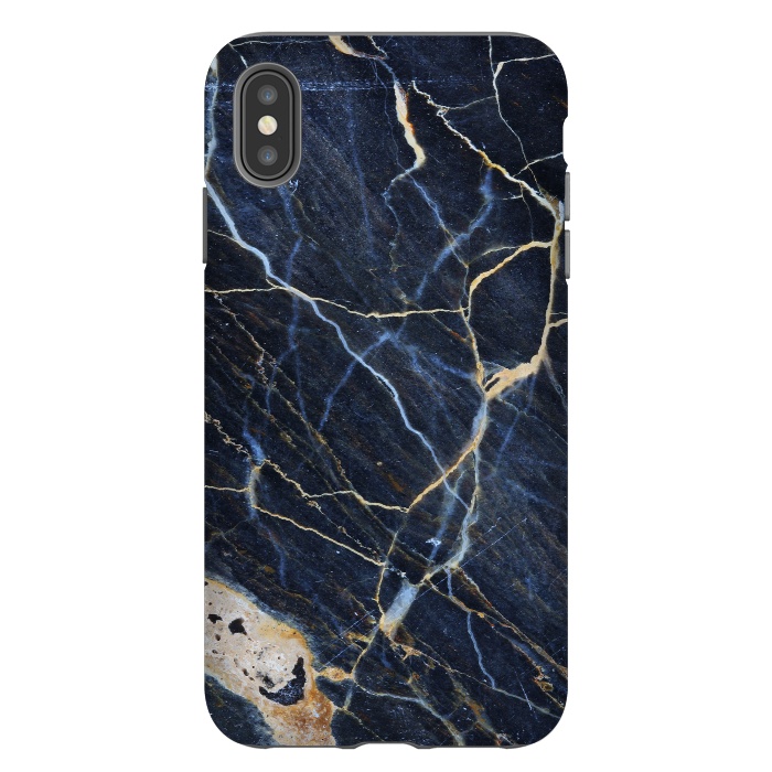 iPhone Xs Max StrongFit Structure Marble of Dark Gray Blue by ArtsCase