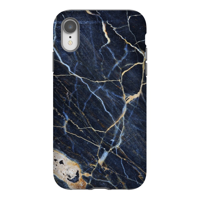 iPhone Xr StrongFit Structure Marble of Dark Gray Blue by ArtsCase