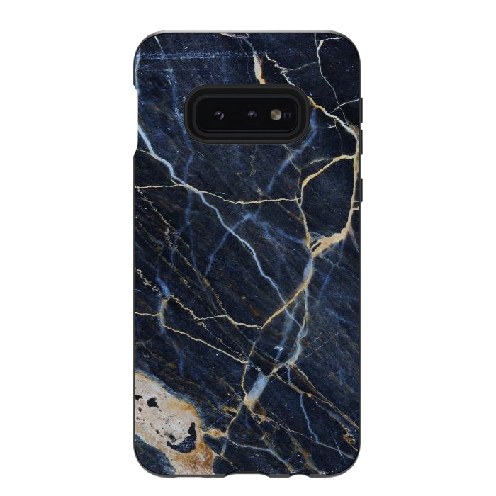 Galaxy S10e StrongFit Structure Marble of Dark Gray Blue by ArtsCase