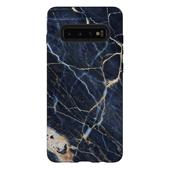 Galaxy S10 plus StrongFit Structure Marble of Dark Gray Blue by ArtsCase