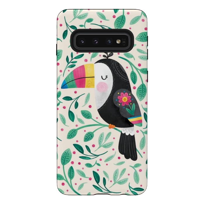 Galaxy S10 StrongFit Cheeky Toucan by Noonday Design