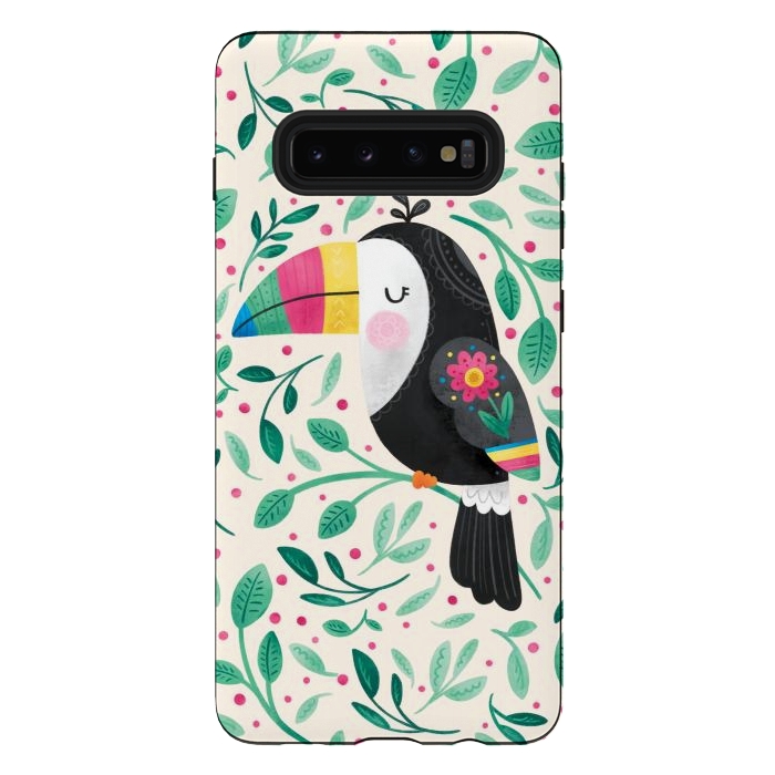 Galaxy S10 plus StrongFit Cheeky Toucan by Noonday Design