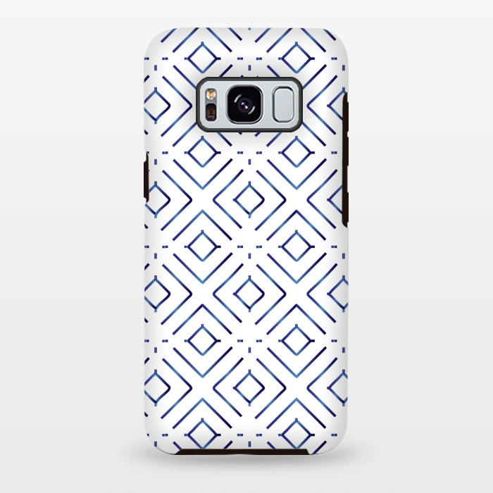 Galaxy S8 plus StrongFit BLUE DIAMOND SHAPES PATTERN 2  by MALLIKA