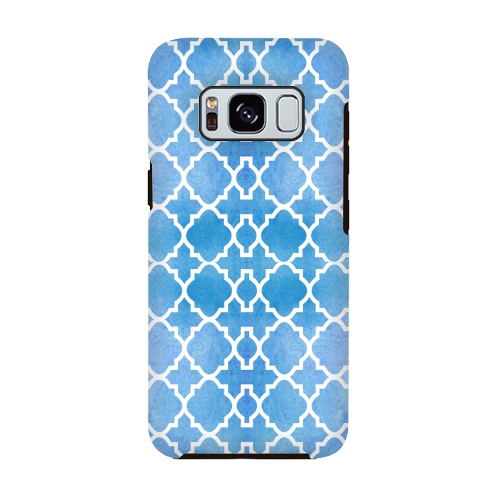 Galaxy S8 StrongFit BLUE WHITE ETHNIC PATTERN by MALLIKA