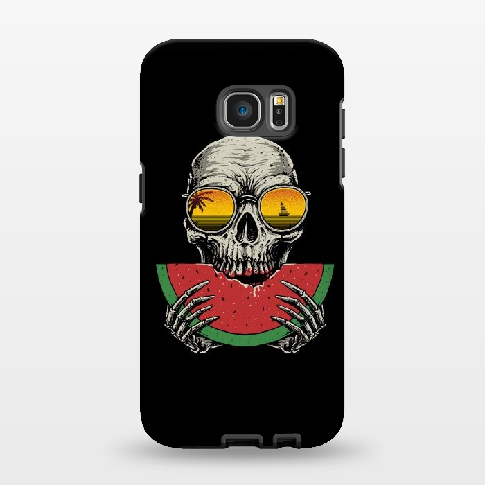 Galaxy S7 EDGE StrongFit Watermelon Skull by Afif Quilimo