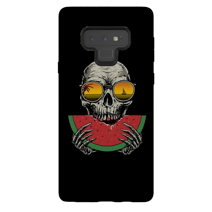 Galaxy Note 9 StrongFit Watermelon Skull by Afif Quilimo