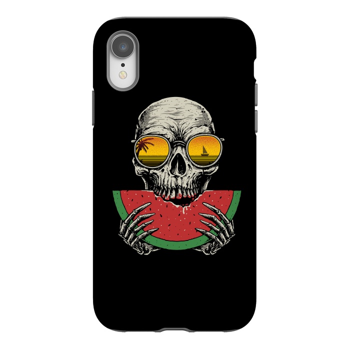 iPhone Xr StrongFit Watermelon Skull by Afif Quilimo