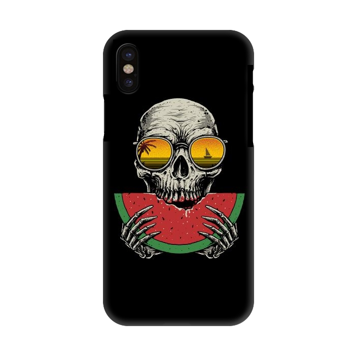iPhone X SlimFit Watermelon Skull by Afif Quilimo