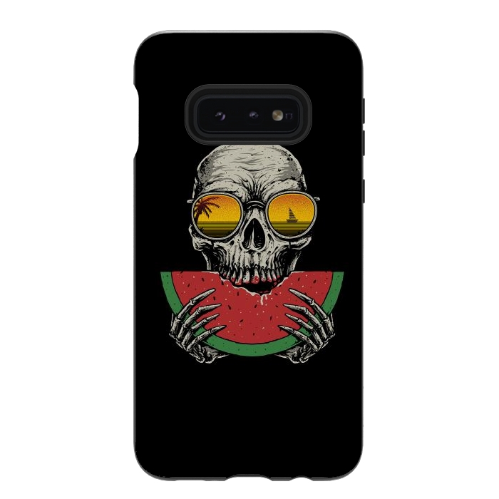 Galaxy S10e StrongFit Watermelon Skull by Afif Quilimo