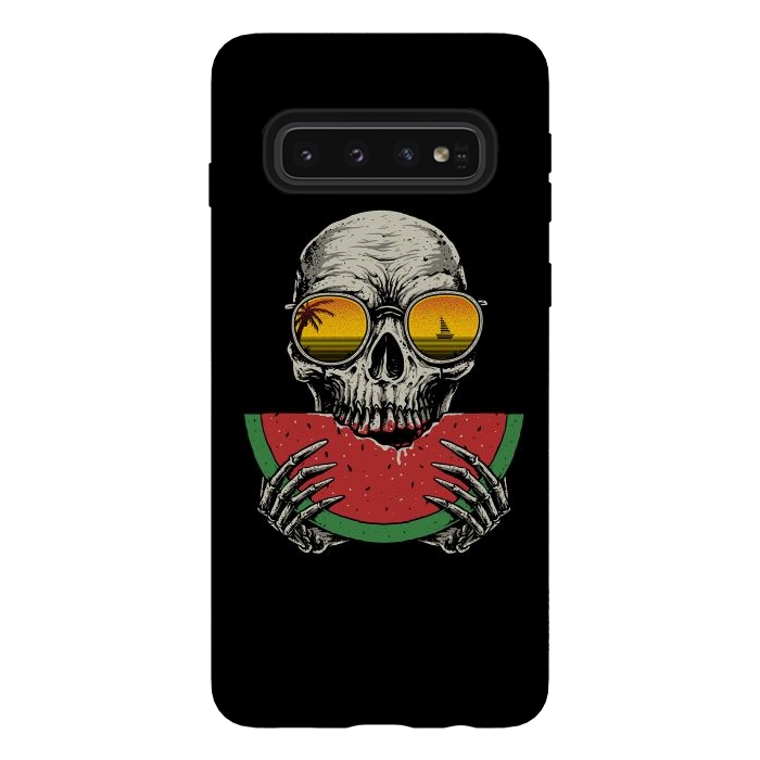 Galaxy S10 StrongFit Watermelon Skull by Afif Quilimo