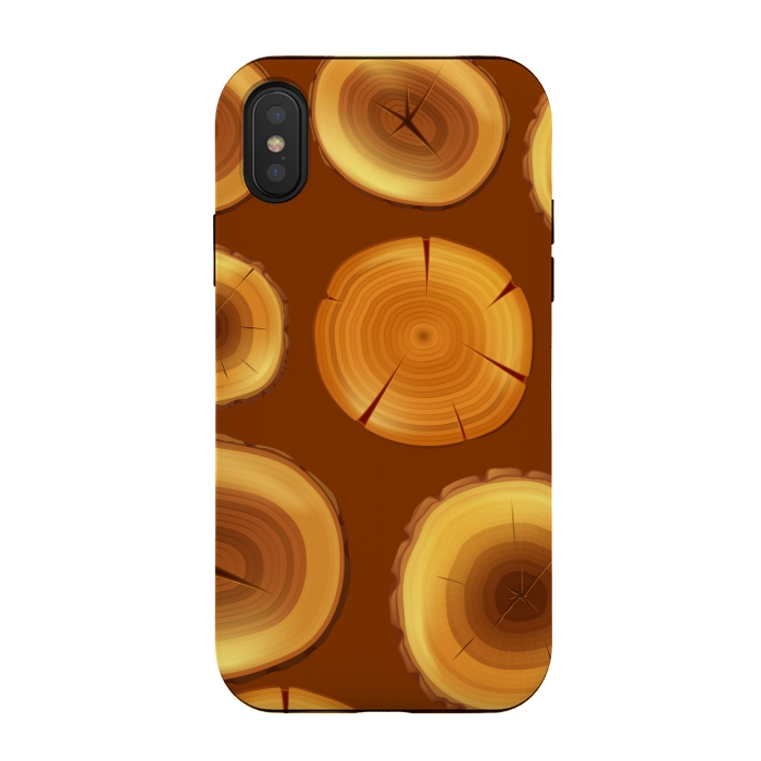 iPhone Xs / X StrongFit wooden trunk pattern by MALLIKA