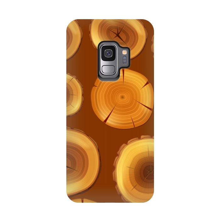 Galaxy S9 StrongFit wooden trunk pattern by MALLIKA