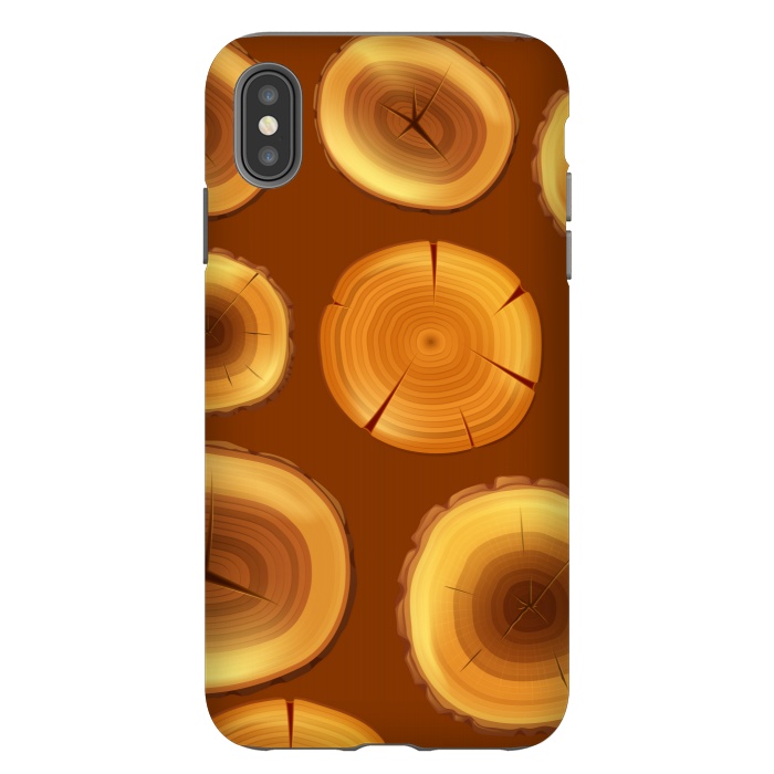 iPhone Xs Max StrongFit wooden trunk pattern by MALLIKA