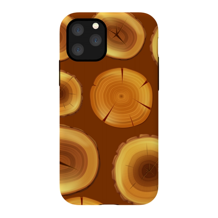 iPhone 11 Pro StrongFit wooden trunk pattern by MALLIKA