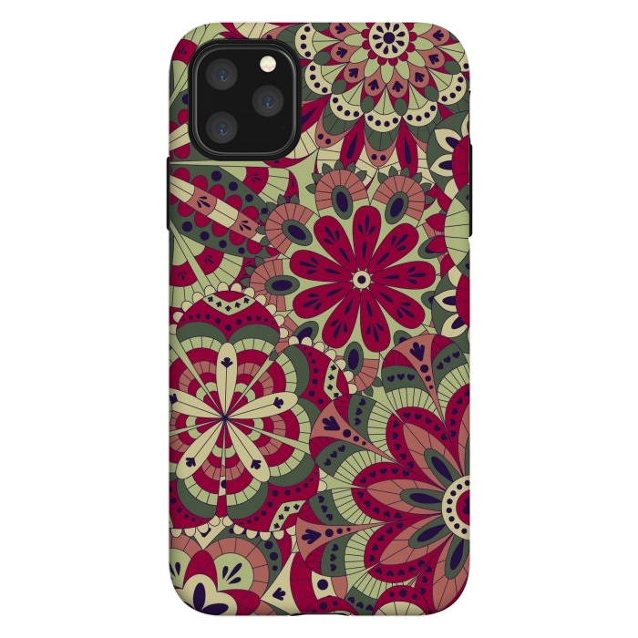 iPhone 11 Pro Max StrongFit Floral Made with Many Mandalas by ArtsCase