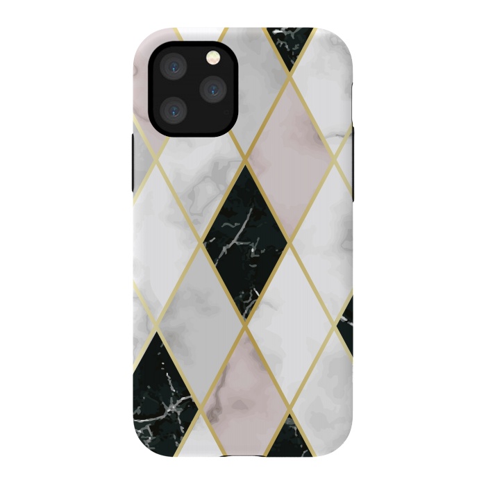 iPhone 11 Pro Max StrongFit Golden Geometric Diagonal Lines by ArtsCase