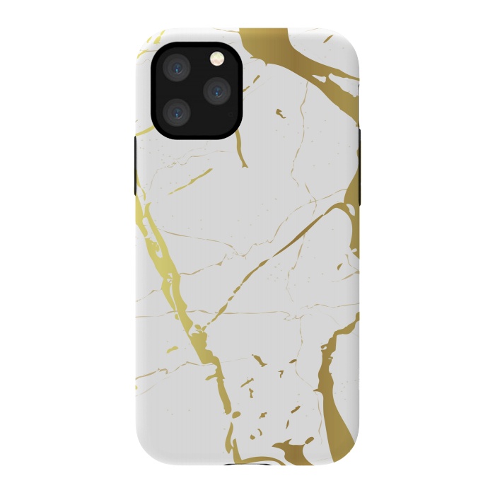 iPhone 11 Pro Max StrongFit Marble Design With Gold Lines by ArtsCase