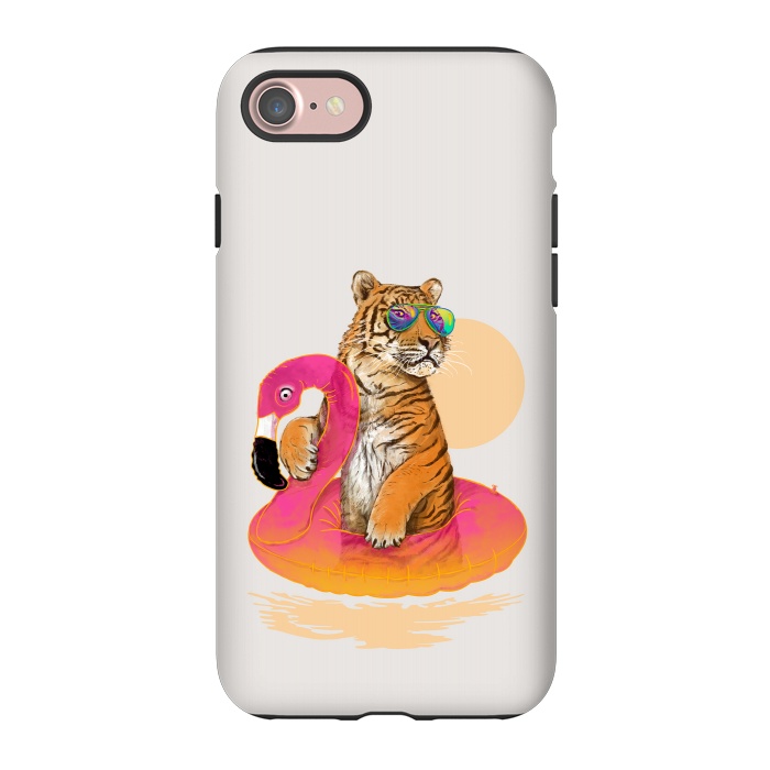 iPhone 7 StrongFit Chillin Flamingo Tiger by 38 Sunsets