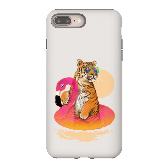 iPhone 7 plus StrongFit Chillin Flamingo Tiger by 38 Sunsets
