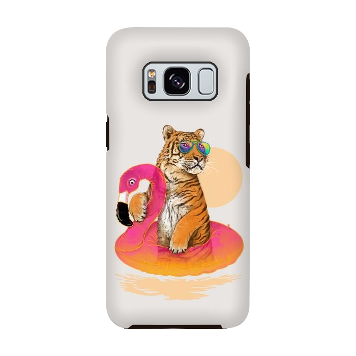Galaxy S8 StrongFit Chillin Flamingo Tiger by 38 Sunsets