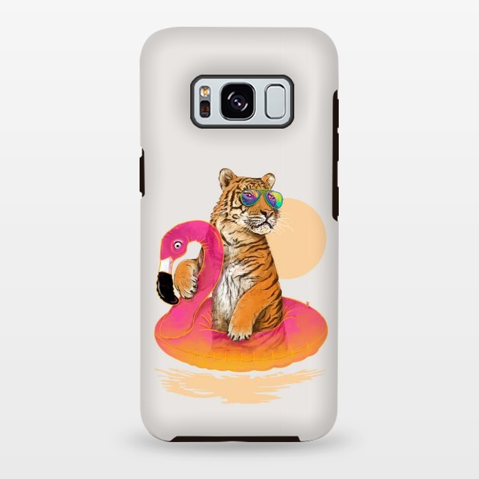 Galaxy S8 plus StrongFit Chillin Flamingo Tiger by 38 Sunsets