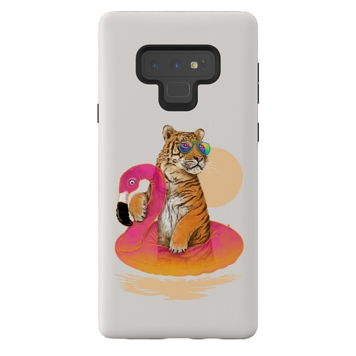 Galaxy Note 9 StrongFit Chillin Flamingo Tiger by 38 Sunsets