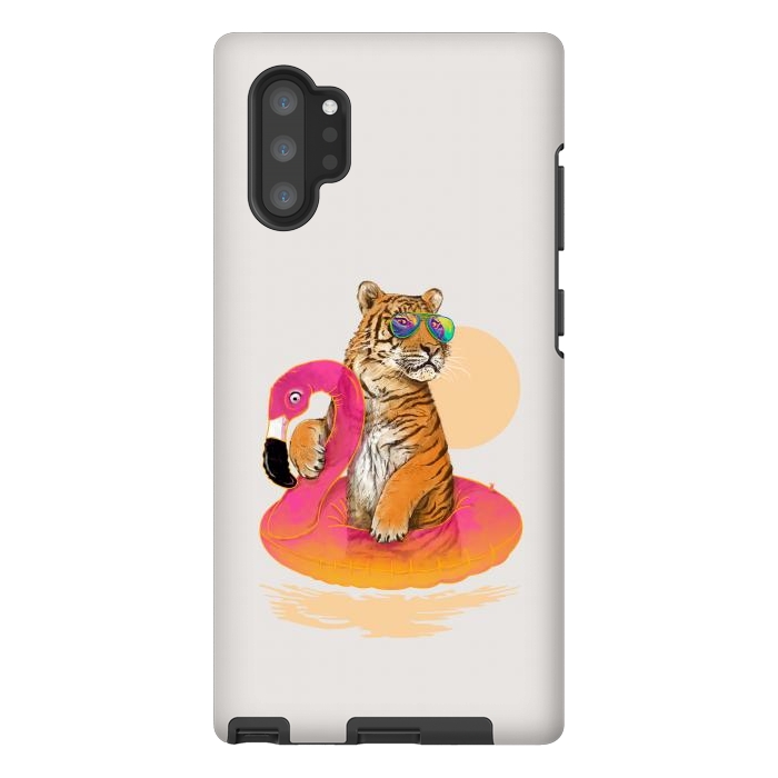 Galaxy Note 10 plus StrongFit Chillin Flamingo Tiger by 38 Sunsets